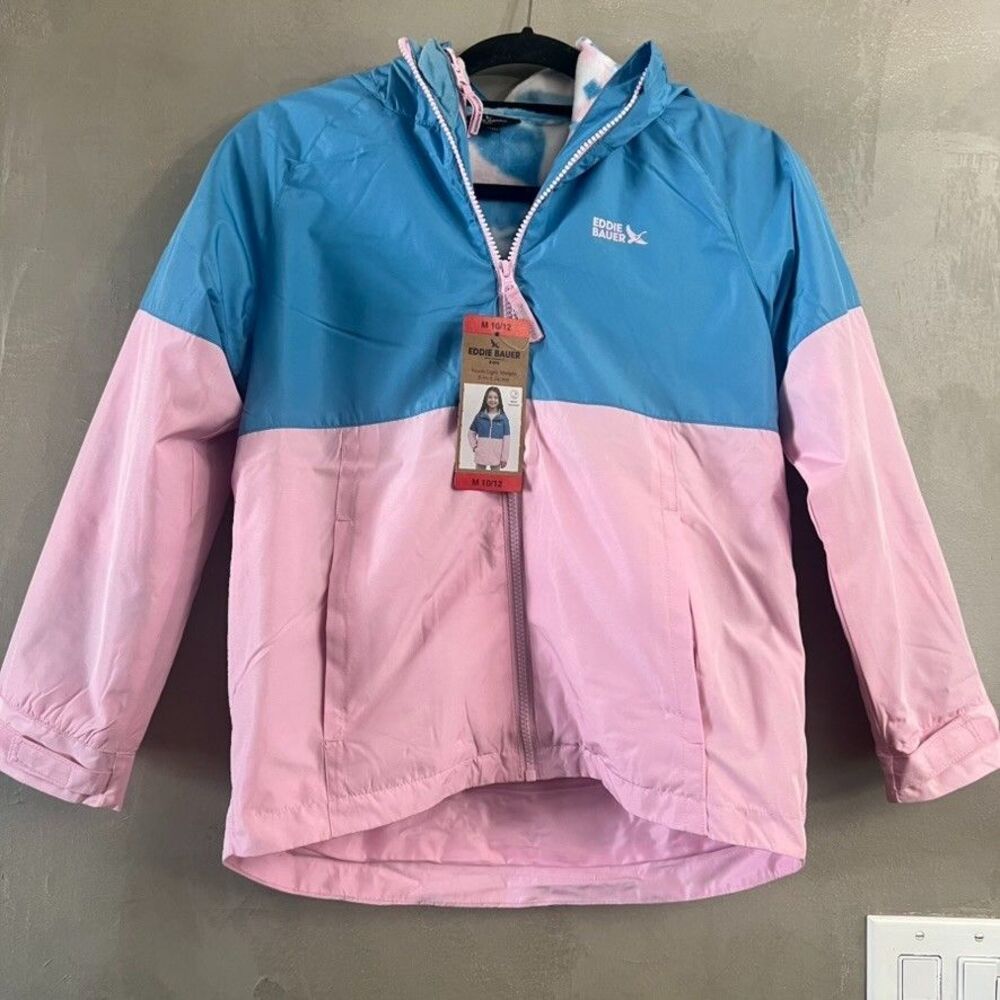 NWT Eddie Bauer Kids Youth Light Weight 3-in-1 Jacket M 10/12 Pink Blue